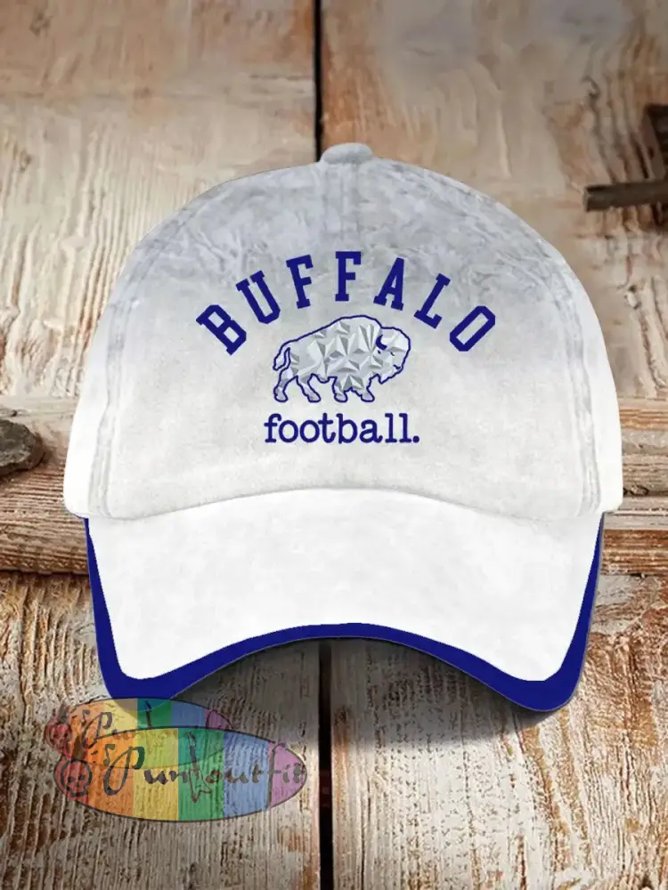 Unisex Buffalo Football Lover Print Hat White / ONE