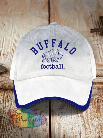 Unisex Buffalo Football Lover Print Hat White / ONE