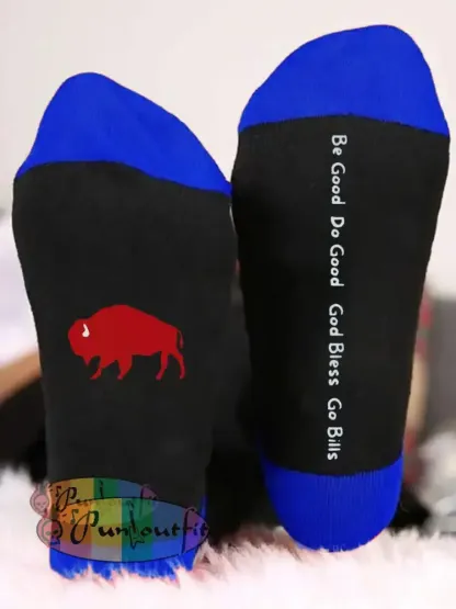Unisex Buffalo Football Lover Printed Socks Blue / ONE
