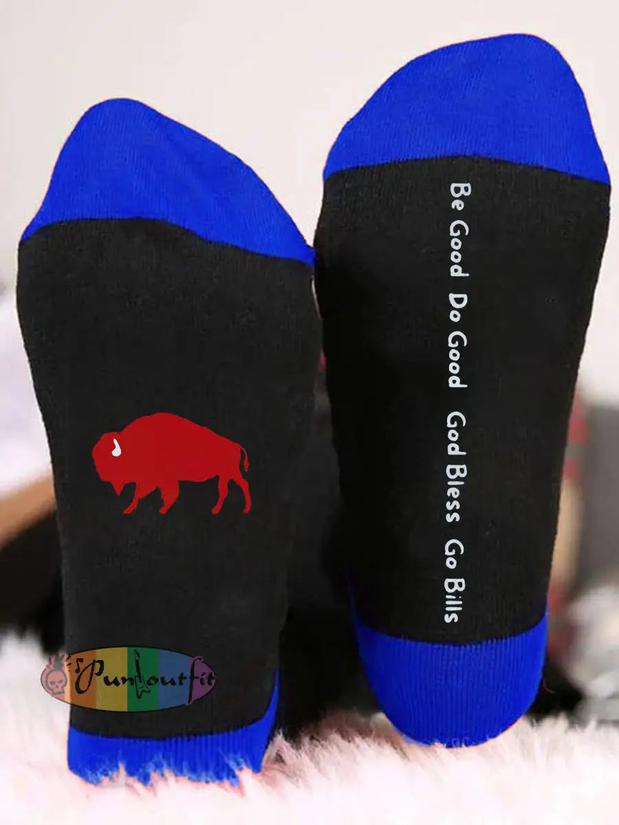 Unisex Buffalo Football Lover Printed Socks Blue / ONE