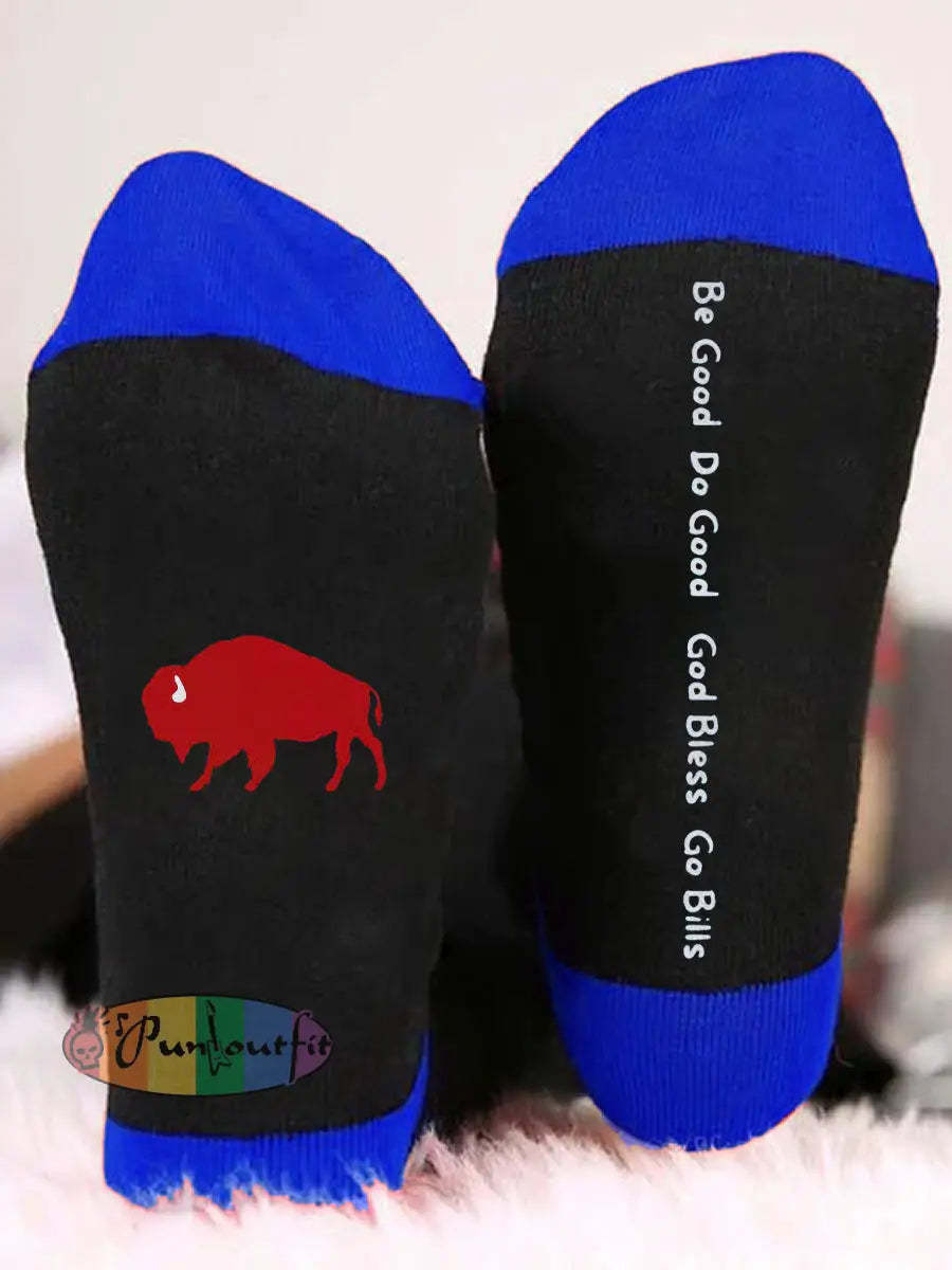 Unisex Buffalo Football Lover Printed Socks Blue / ONE