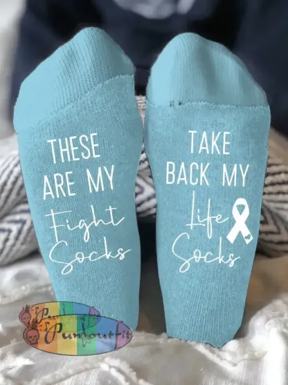 Unisex models fight diseases socks Light Blue / ONE