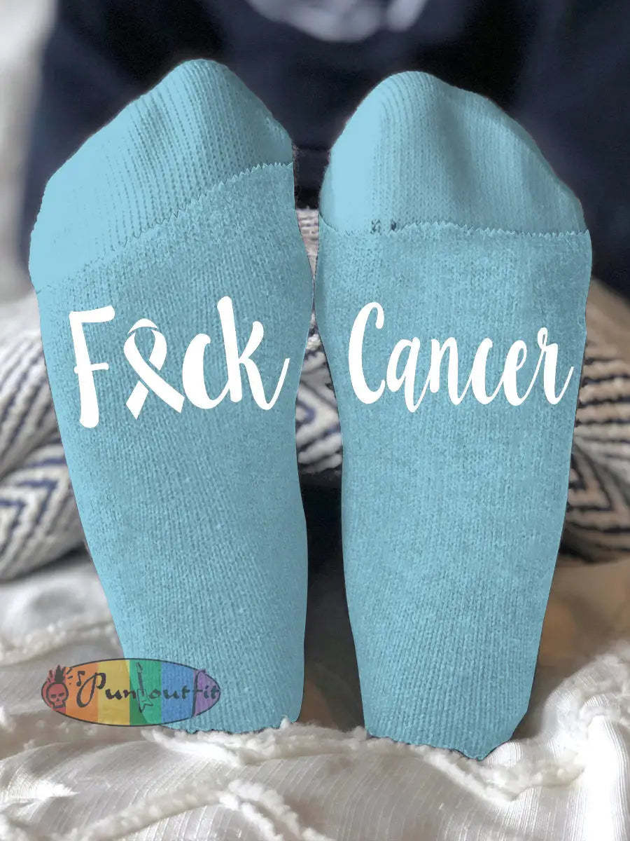 Unisex models fight diseases socks Light Blue / ONE