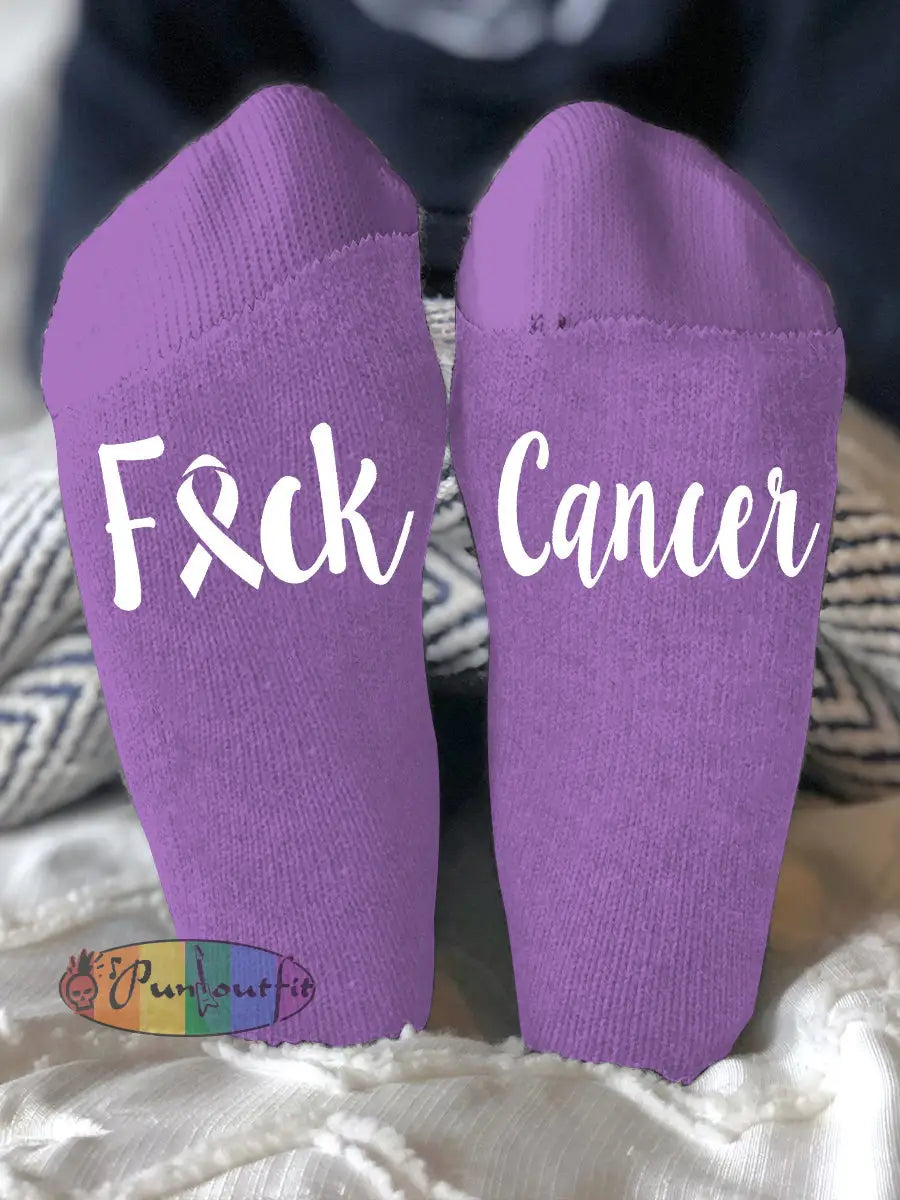 Unisex models fight diseases socks Purple / ONE