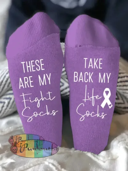 Unisex models fight diseases socks Purple / ONE