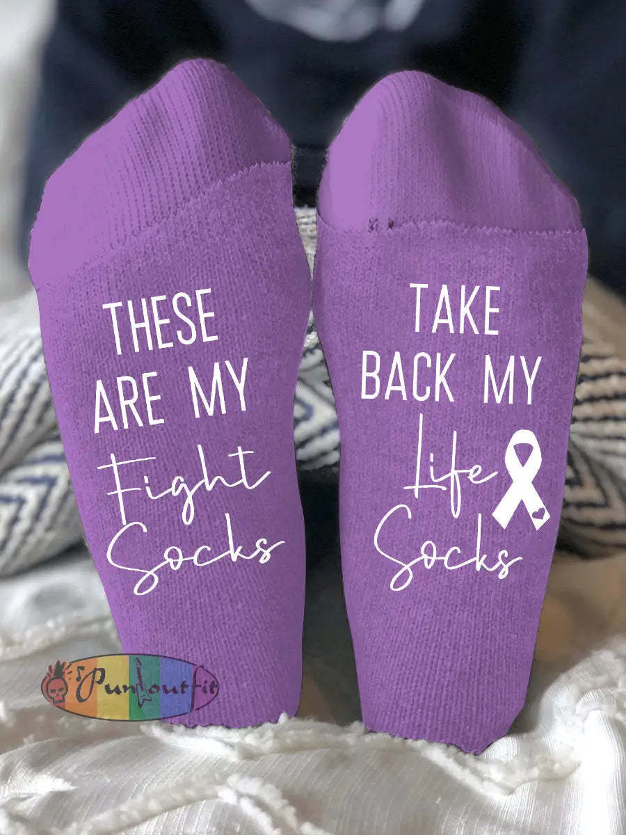 Unisex models fight diseases socks Purple / ONE