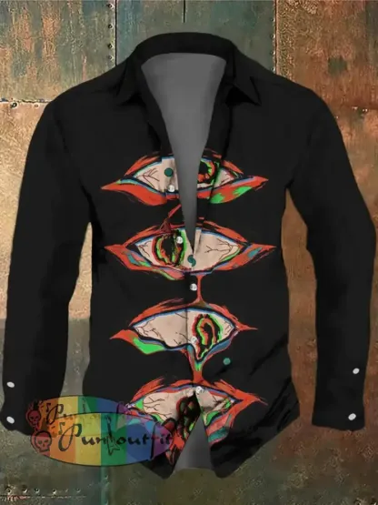Unisex Monster Eye Print Halloween Crew Neck Casual Sweatshirt Long Sleeve Shirt / S