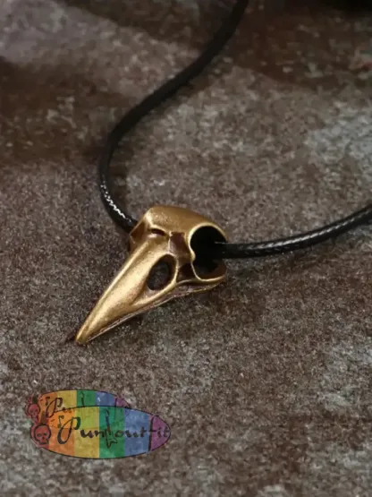 Unisex Punk Metal Skull Crow Head Pendant Necklace Acc