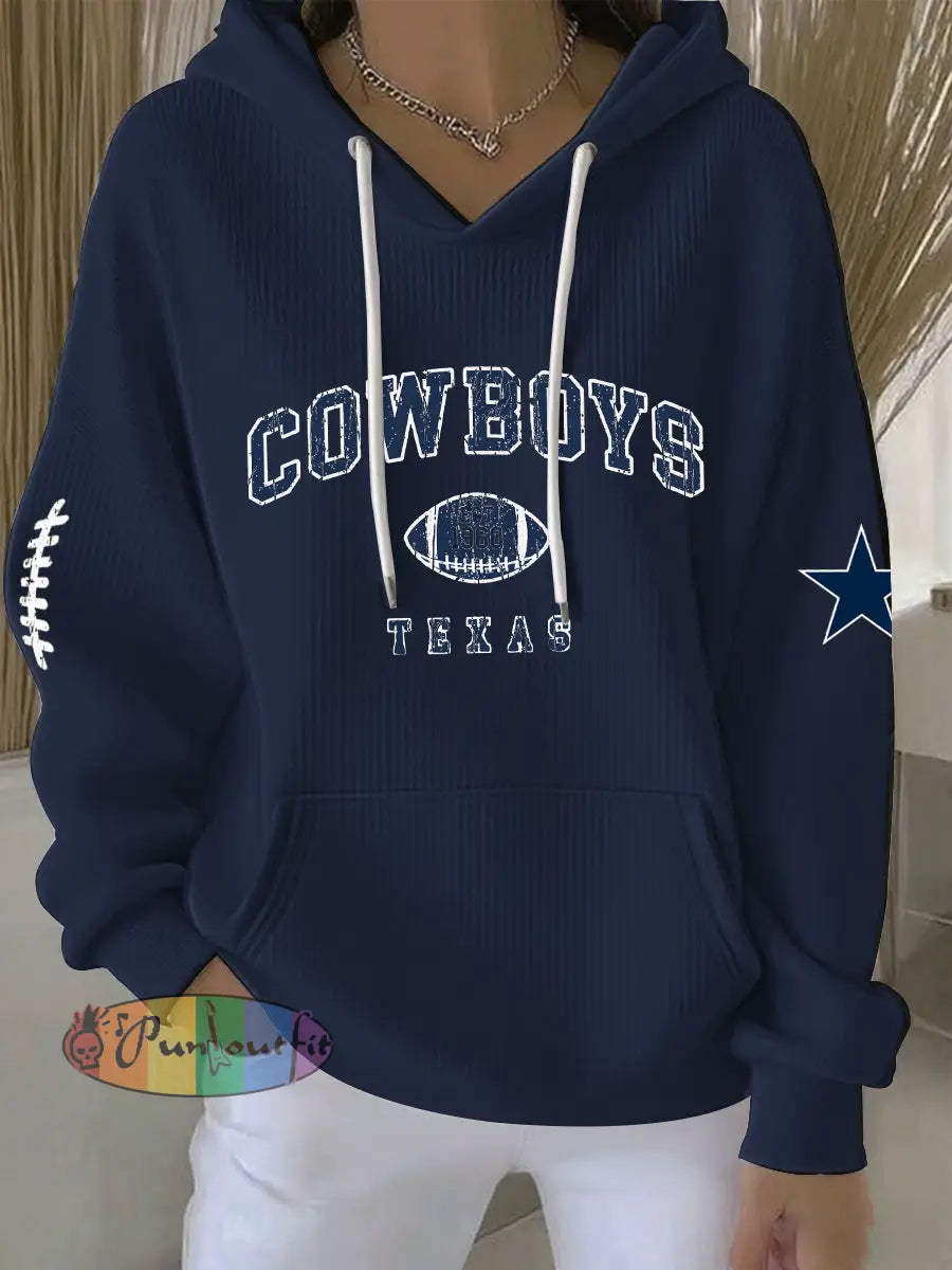 Women’s American Football Hoodie Navy Blue / S