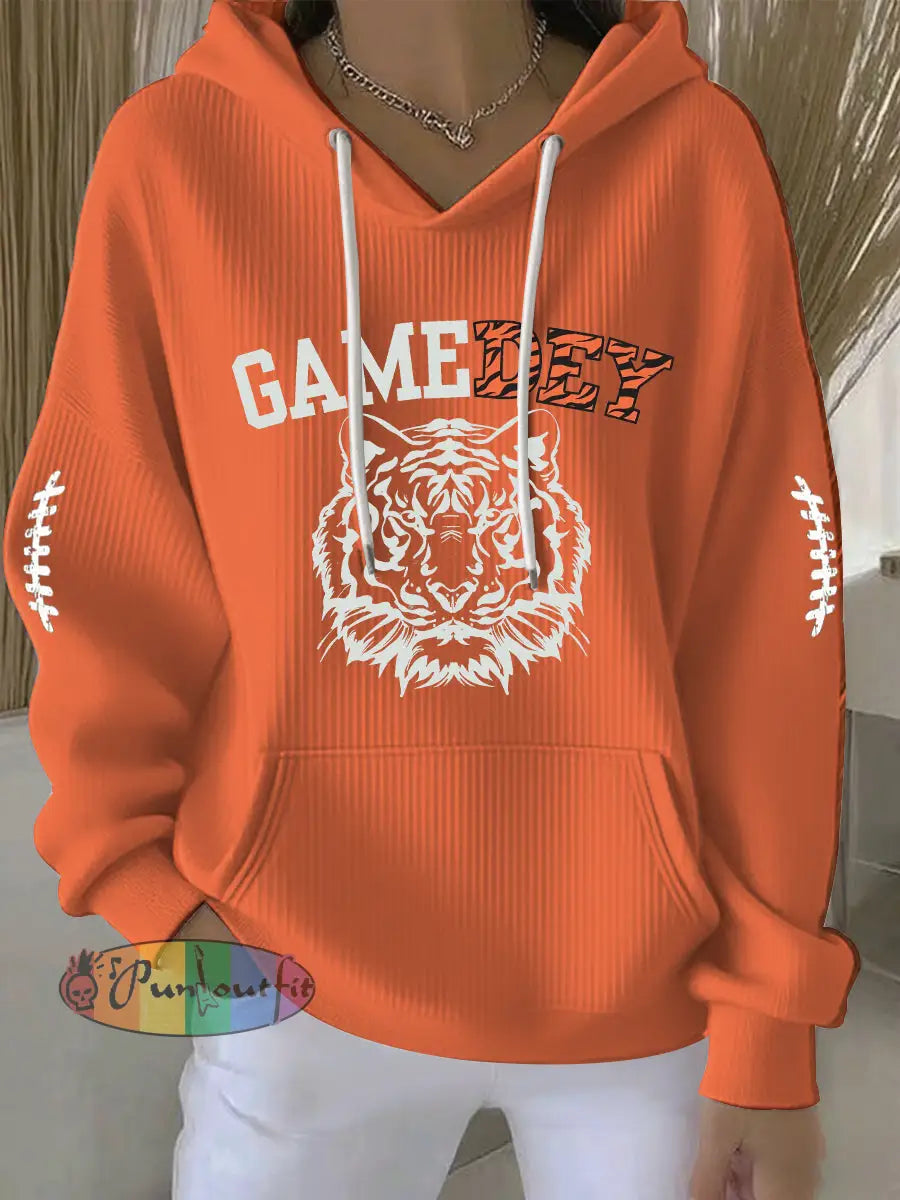 Women’s American football hoodie Orange / S
