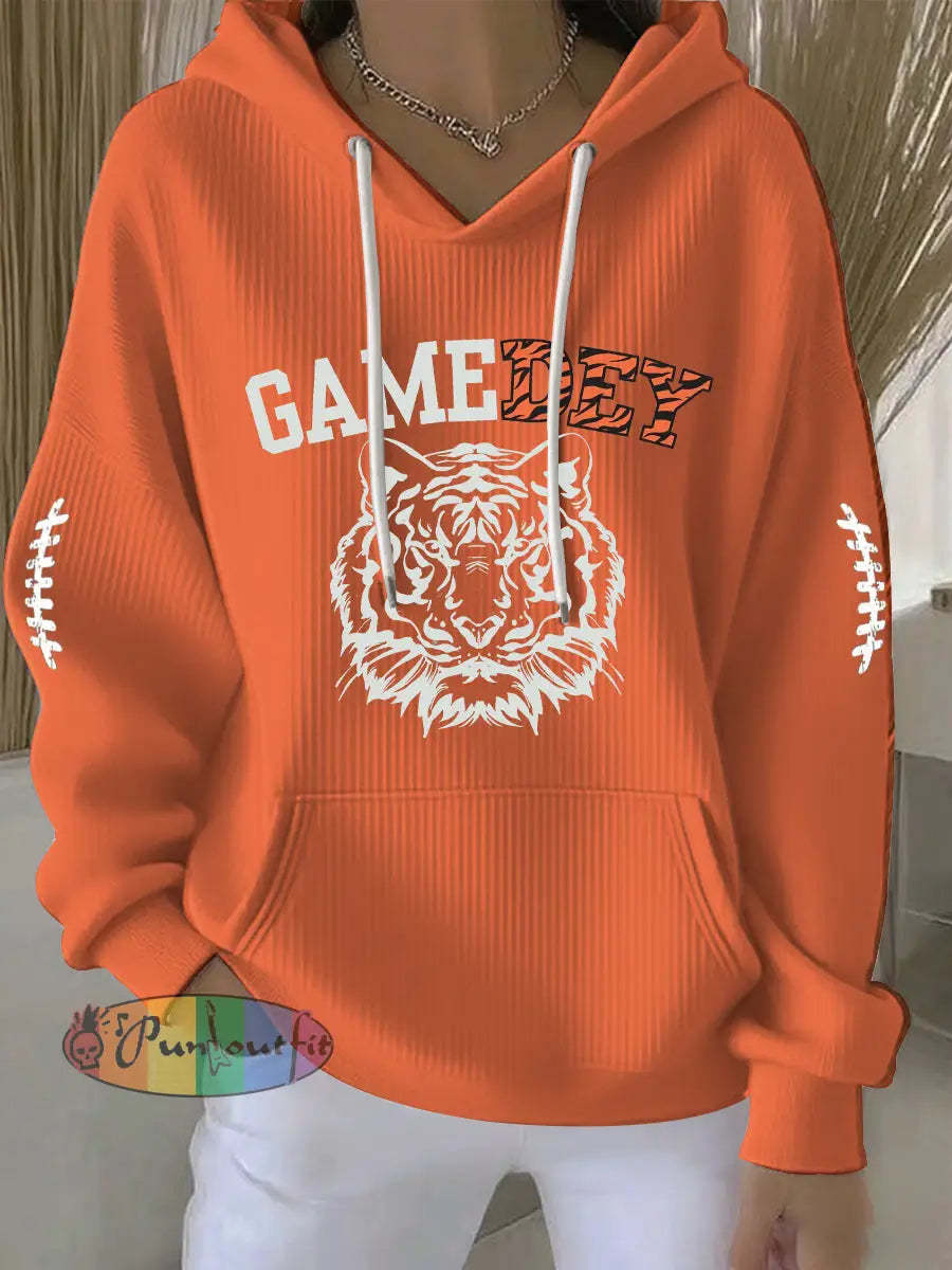 Women’s American football hoodie Orange / S