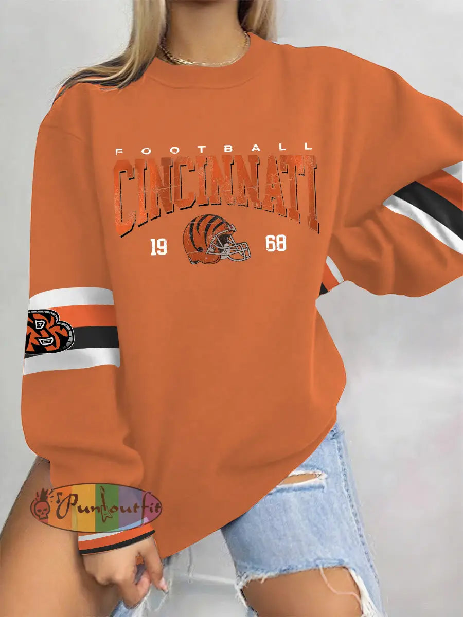 Women’s American Football Sweatshirt Orange / S