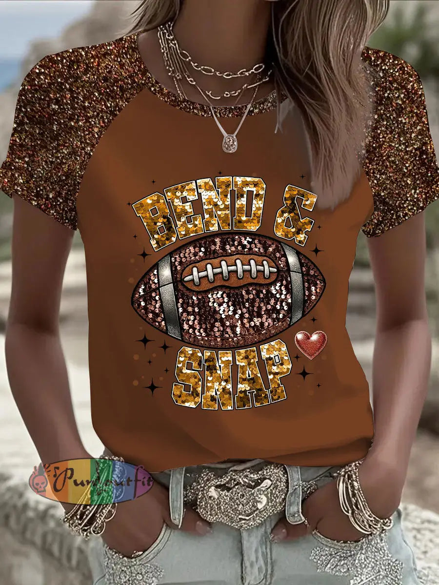 Women’s American Football T-shirt Brown / S