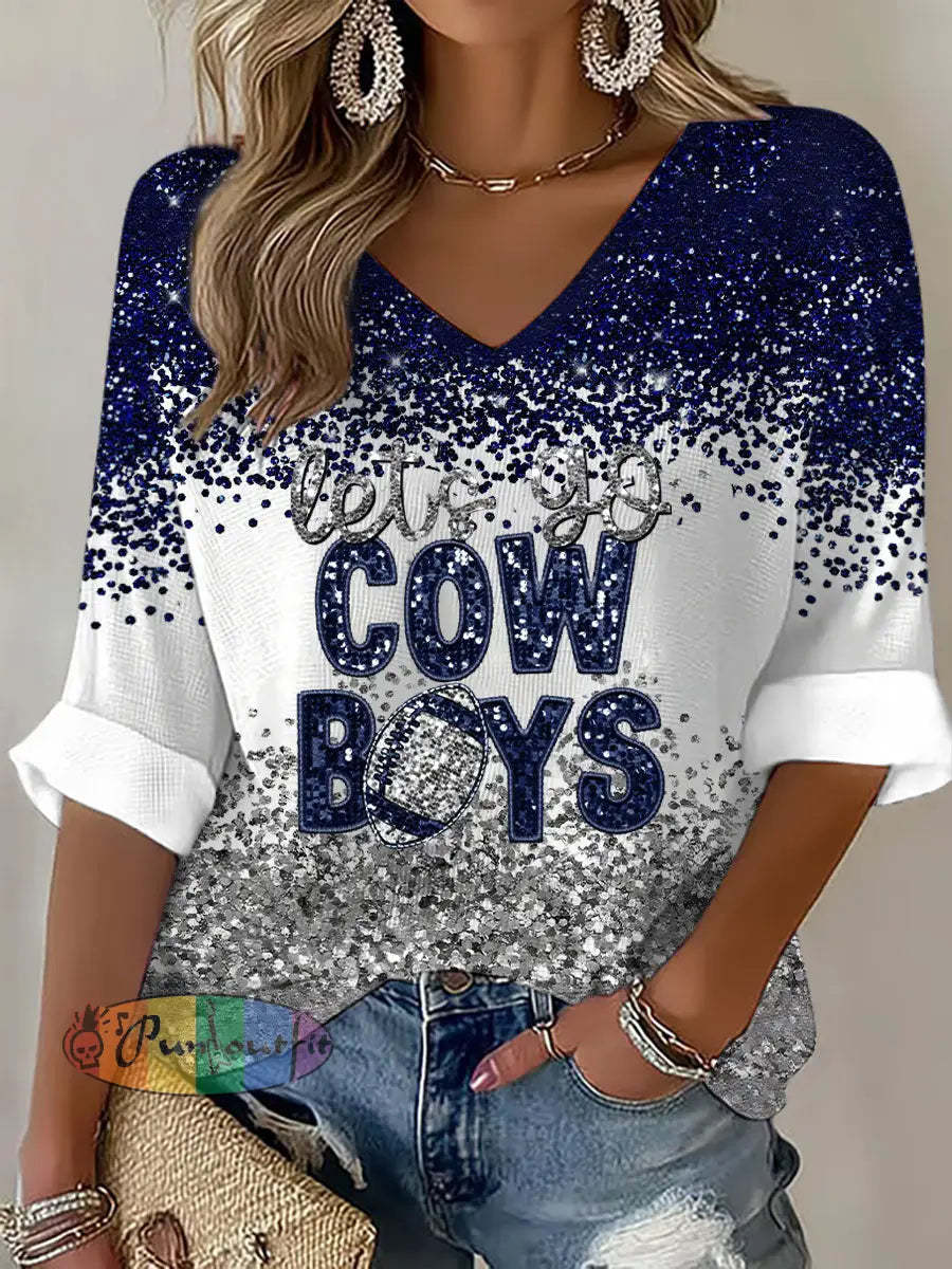 Women’s American football V-neck top As picture / S