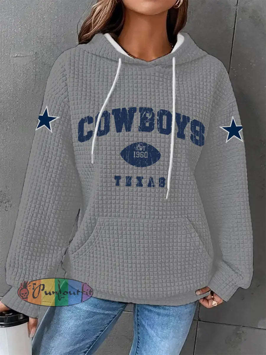Women’s American football waffle hooded sweatshirt Gray / S