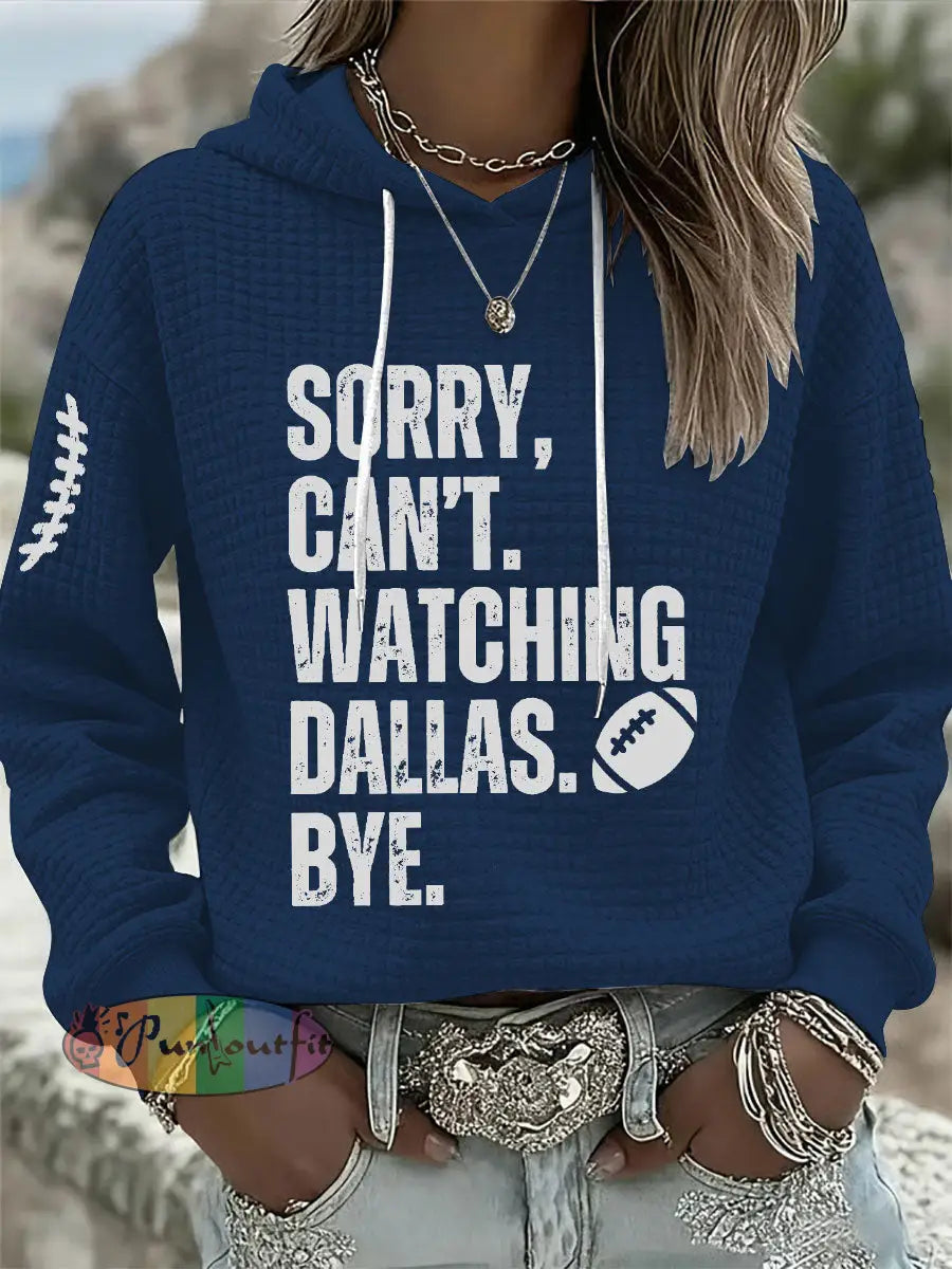 Women’s American football waffle hoodie Navy Blue / S