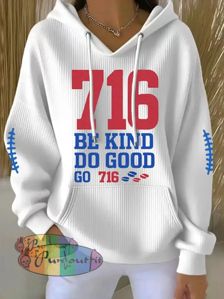 Women’s Be Good Do Good God Bless Go Buffalo Football Fans Lovers Gameday Casual Hoodie White / S