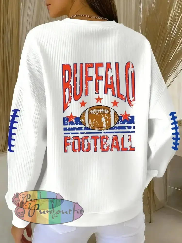 Women’s Be Good Do Good God Bless Go Buffalo Football Fans Lovers Gameday Casual Sweatshirt