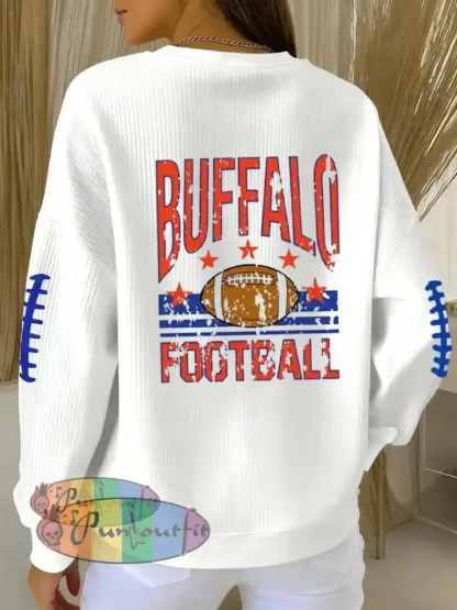 Women’s Be Good Do Good God Bless Go Buffalo Football Fans Lovers Gameday Casual Sweatshirt