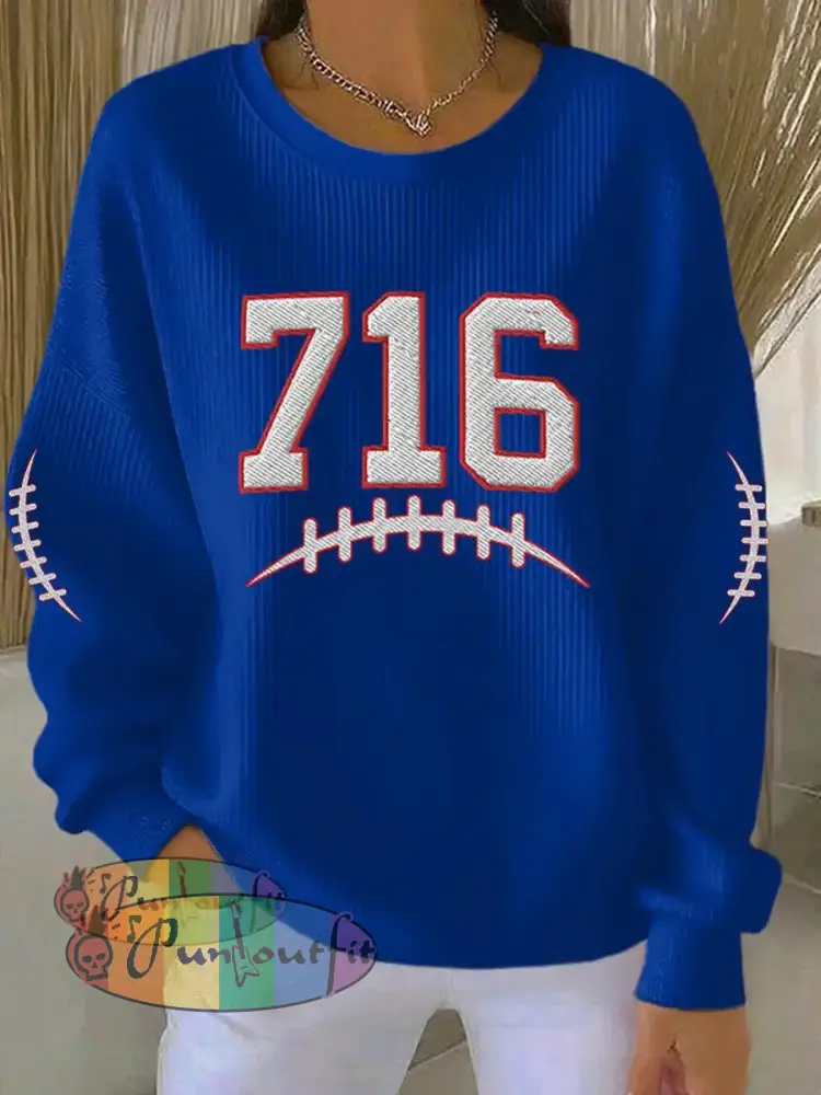Women’s Be Good Do Good God Bless Go Buffalo Football Fans Lovers Gameday Casual Sweatshirt Blue / S