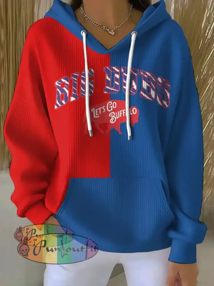 Women’s Buffalo Football Lover Printed Hoodie As picture / S