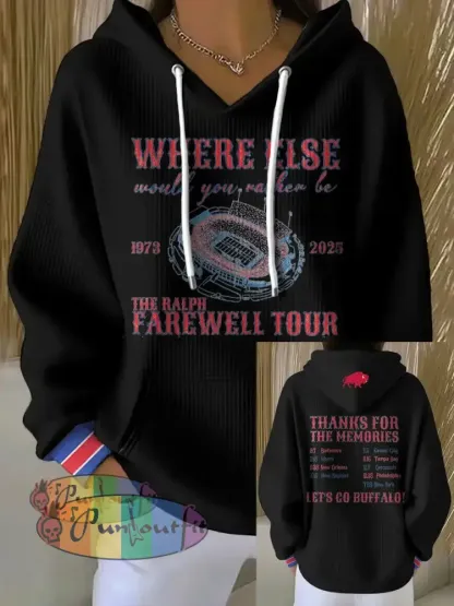 Women’s Buffalo Football Lover Printed Hoodie Black / S