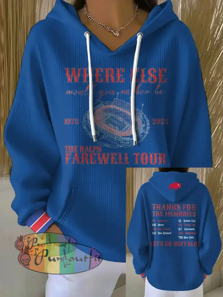 Women’s Buffalo Football Lover Printed Hoodie Blue / S