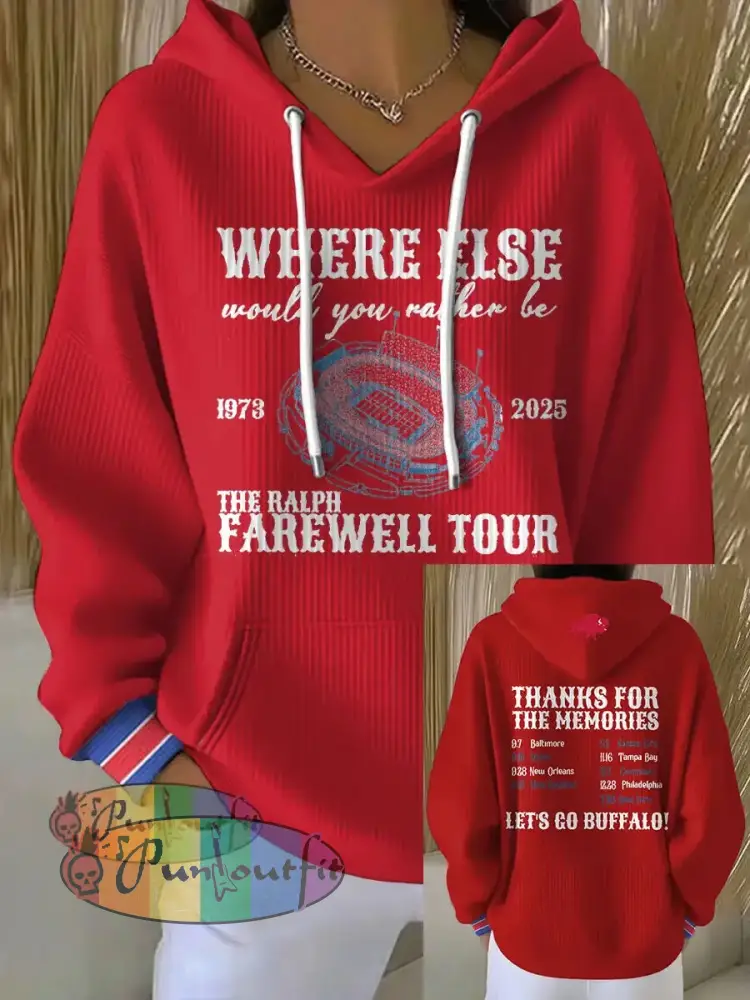Women’s Buffalo Football Lover Printed Hoodie Red / S