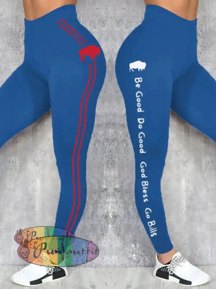 Women’s Buffalo Football Lover Printed Leggings Blue / S