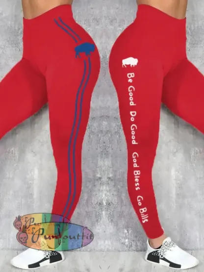 Women’s Buffalo Football Lover Printed Leggings Red / S