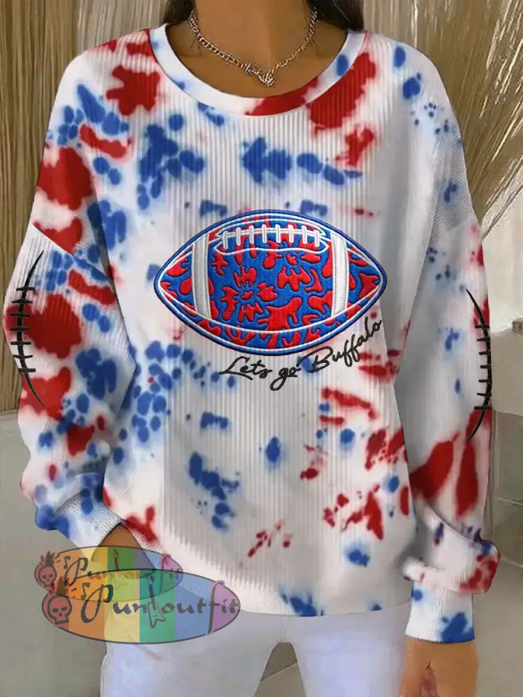 Women’s Buffalo Football Lover Printed Sweatshirt As picture / S