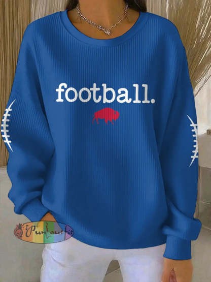 Women’s Buffalo Football Lover Printed Sweatshirt Blue / S