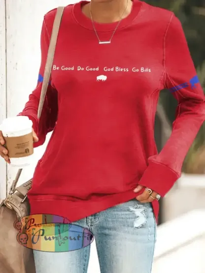 Women’s Buffalo Football Lover Printed Sweatshirt Red / S