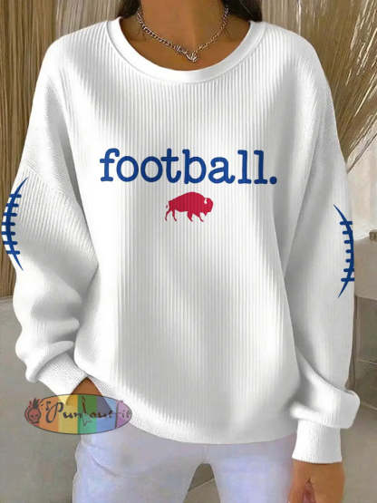 Women’s Buffalo Football Lover Printed Sweatshirt White / S