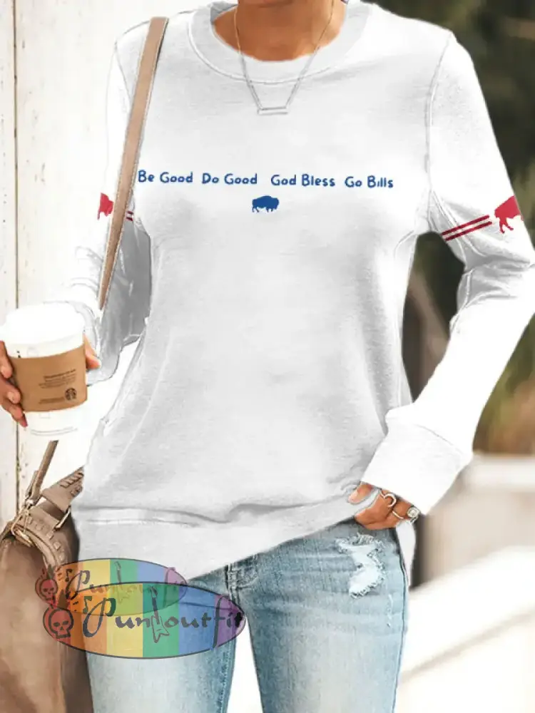 Women’s Buffalo Football Lover Printed Sweatshirt White / S