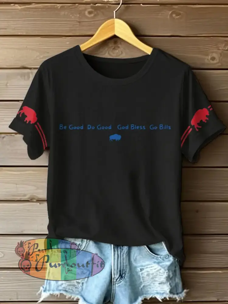 Women’s Buffalo Football Lover Printed T-shirt Black / S