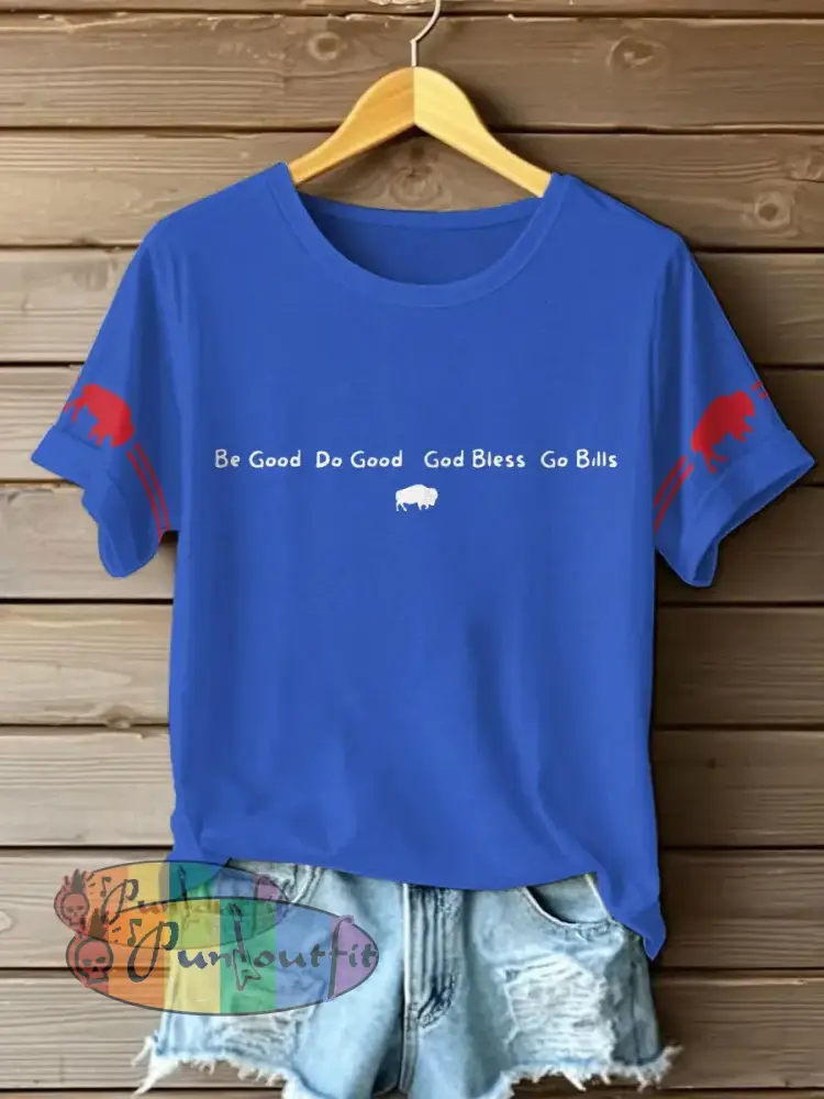 Women’s Buffalo Football Lover Printed T-shirt Blue / S