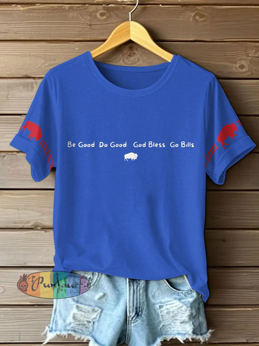 Women’s Buffalo Football Lover Printed T-shirt Blue / S