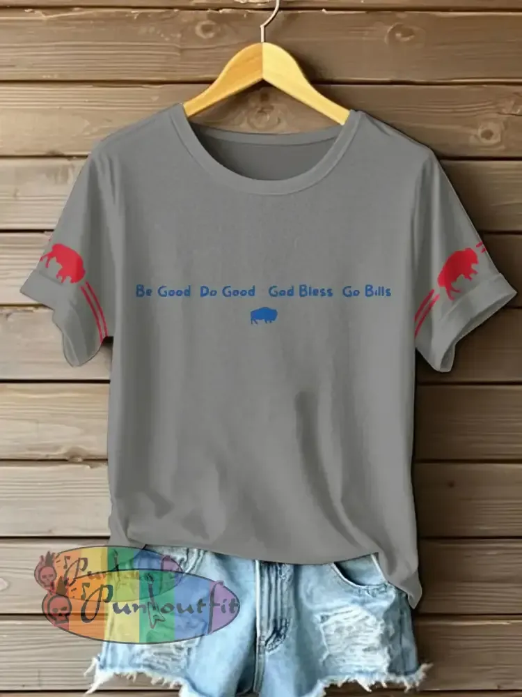 Women’s Buffalo Football Lover Printed T-shirt Light Gray / S