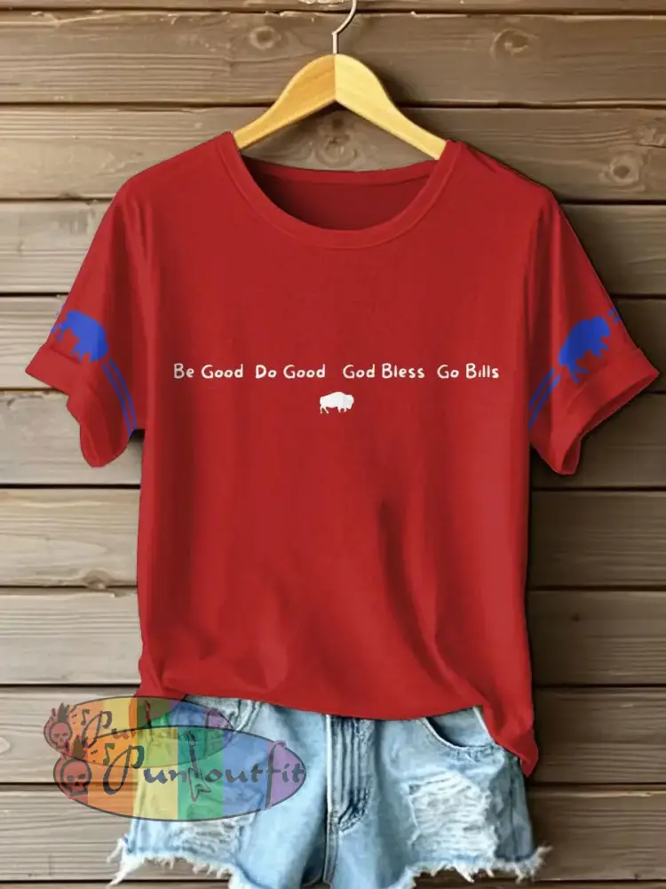 Women’s Buffalo Football Lover Printed T-shirt Red / S