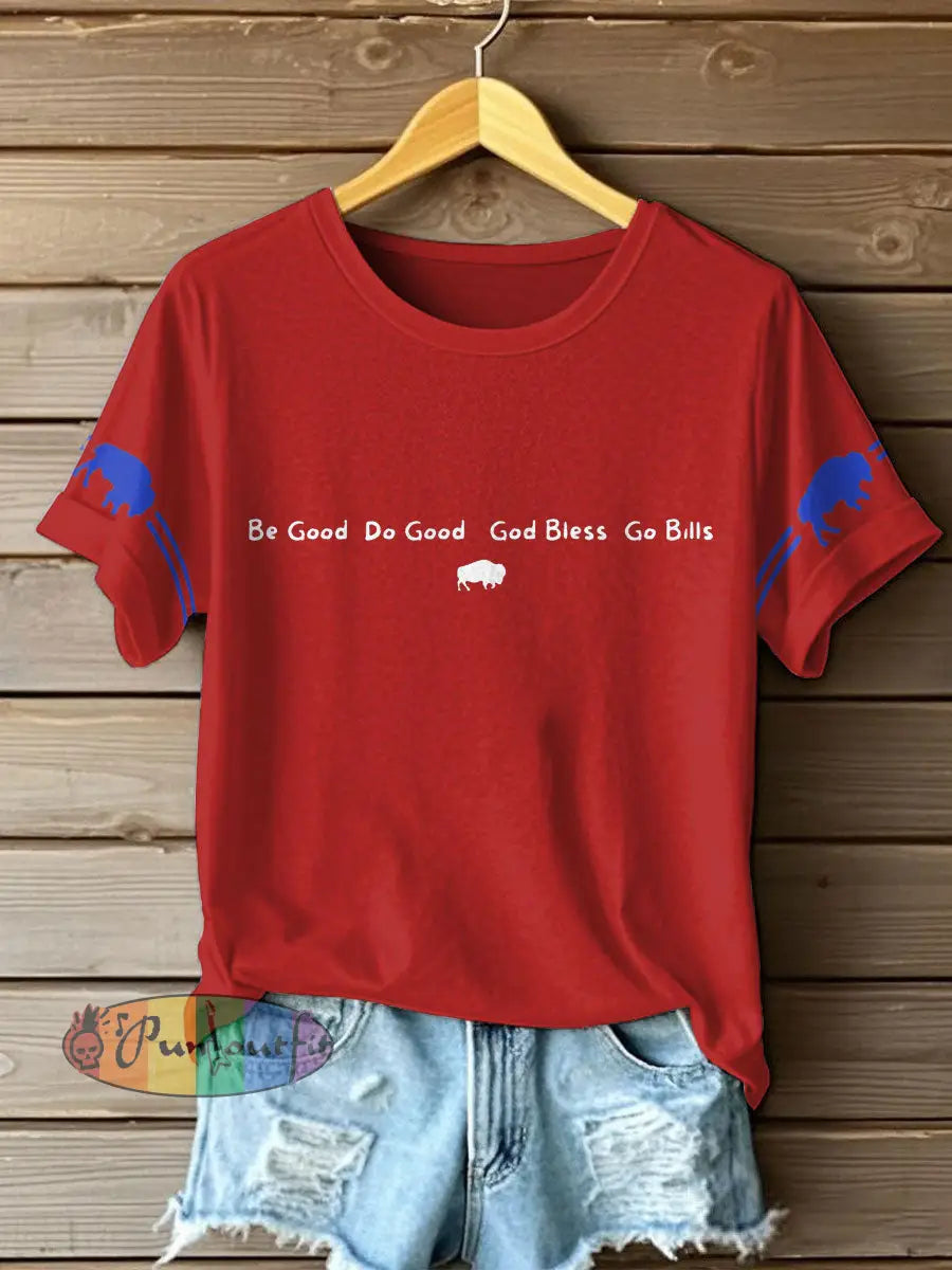 Women’s Buffalo Football Lover Printed T-shirt Red / S