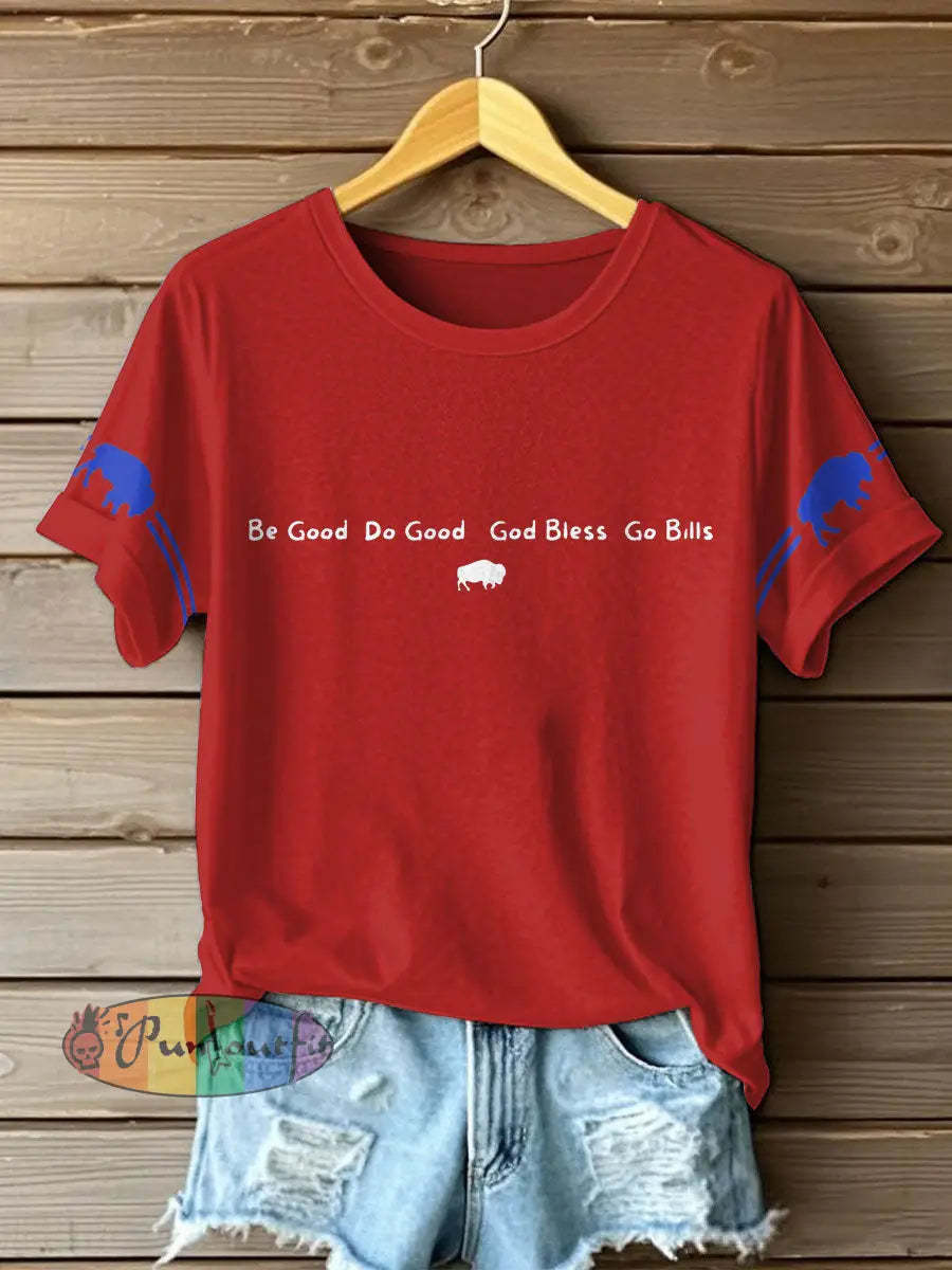 Women’s Buffalo Football Lover Printed T-shirt Red / S