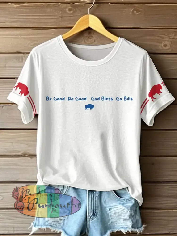 Women’s Buffalo Football Lover Printed T-shirt White / S