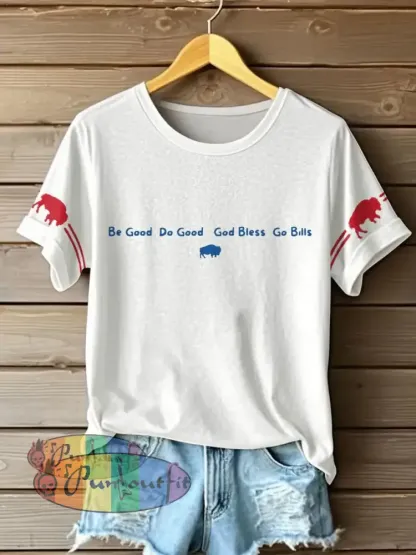 Women’s Buffalo Football Lover Printed T-shirt White / S