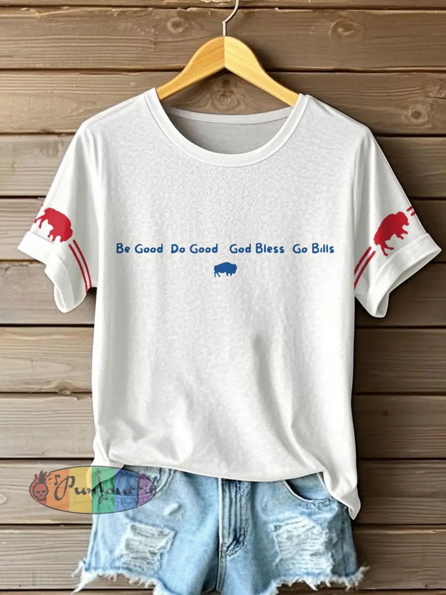 Women’s Buffalo Football Lover Printed T-shirt White / S