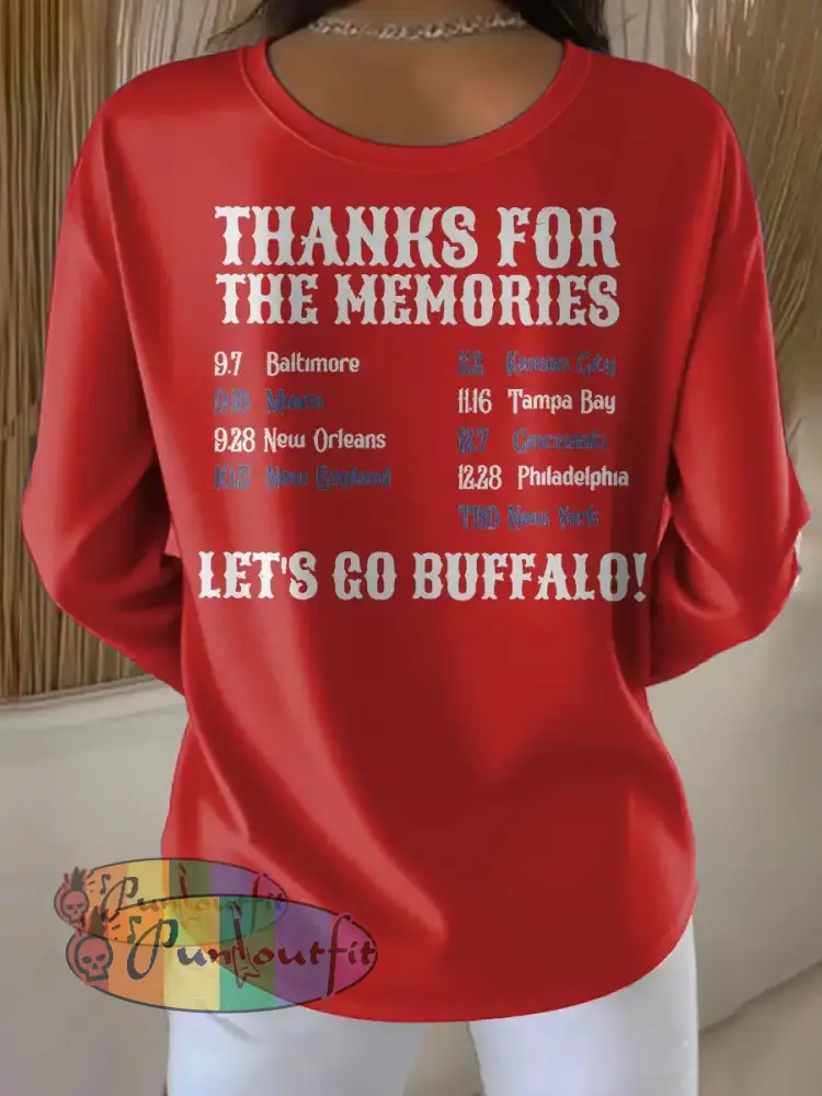 Women’s Buffalo Football Lover Printed Tops