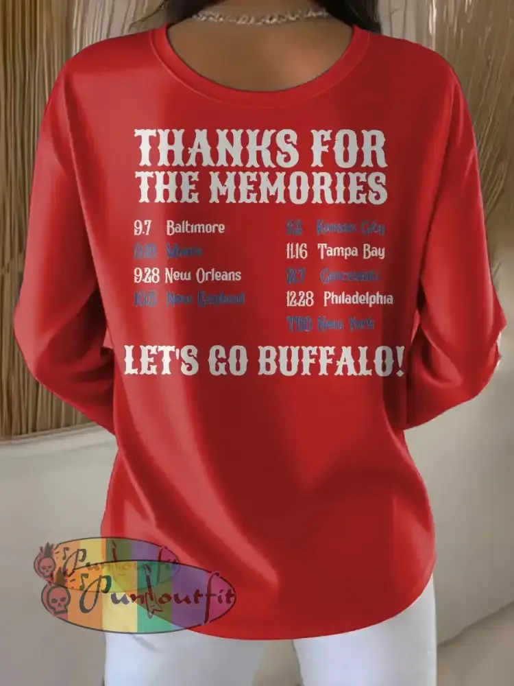 Women’s Buffalo Football Lover Printed Tops