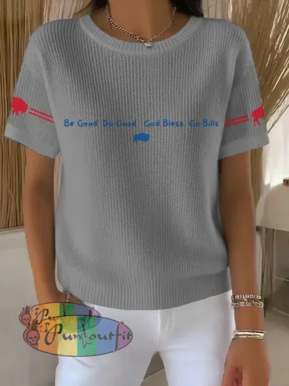 Women’s Buffalo Football Lover Printed Tops Light Gray / S