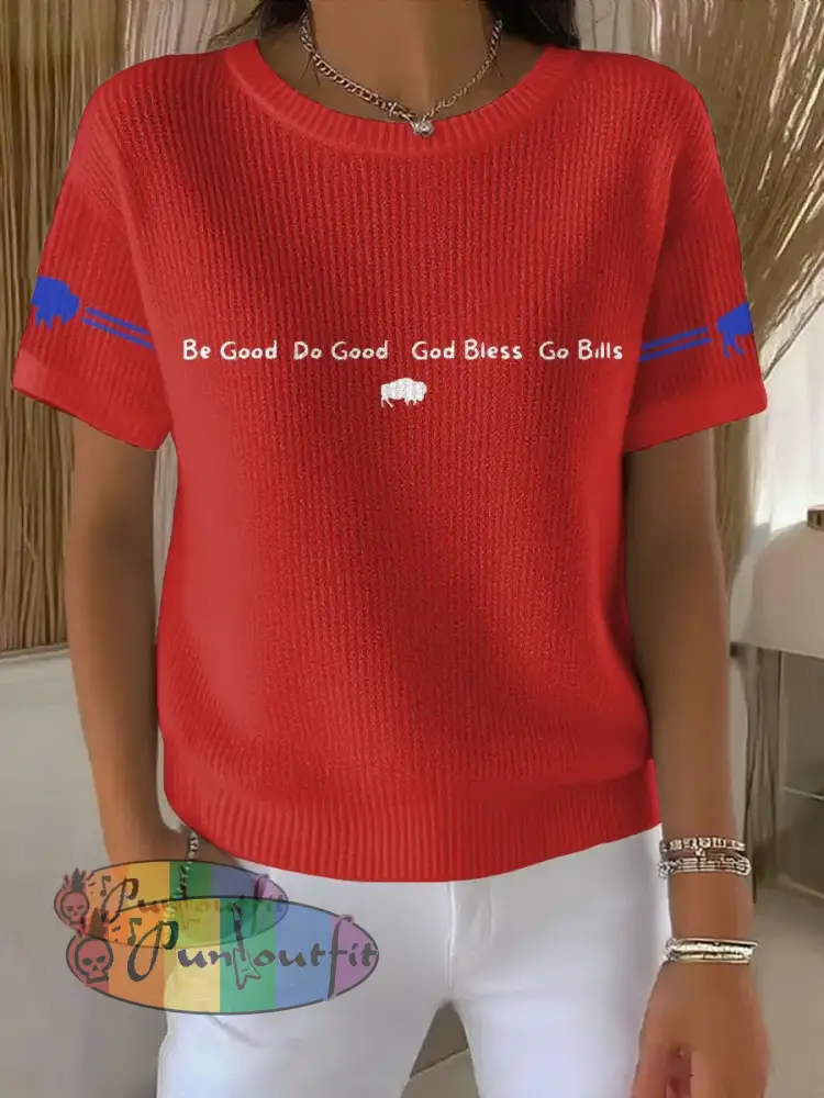 Women’s Buffalo Football Lover Printed Tops Red / S