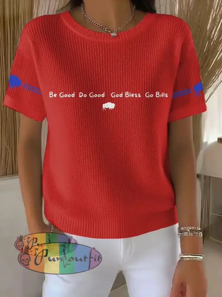 Women’s Buffalo Football Lover Printed Tops Red / S